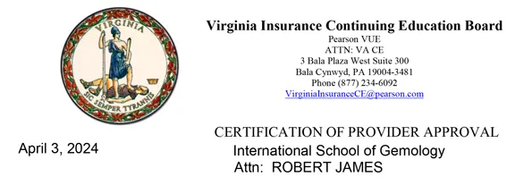 - United States Gemological Institute Education Classes VirginiaCE
